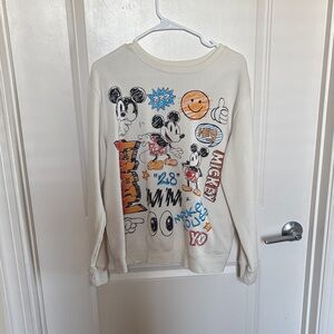 Cream Mickey Graphic Sweatshirt